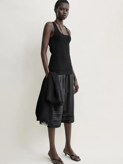 Monogram Silk Pj Culottes Black