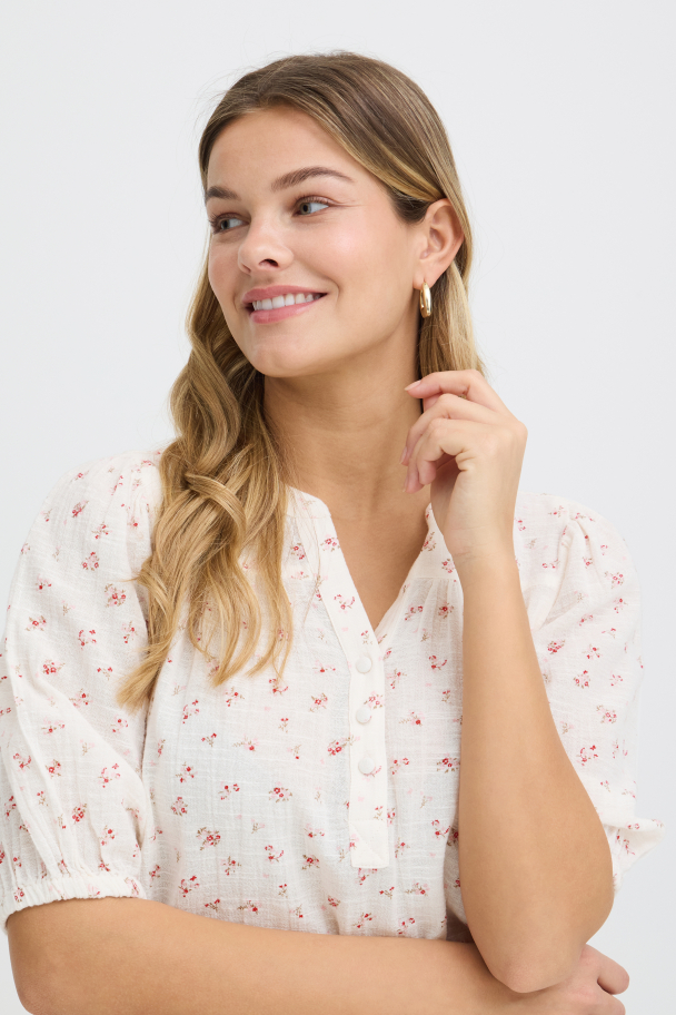 FRbobbi Bluse Blomster Rød - Image 3