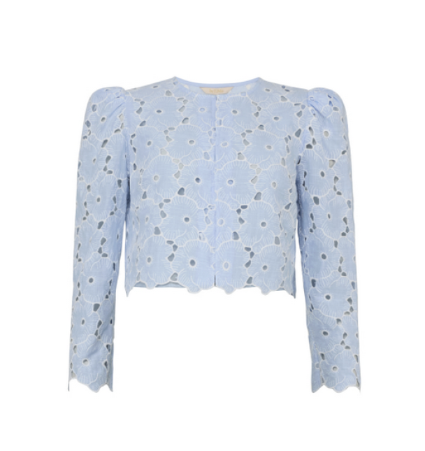 Broderie Anglaise Jacket - Light Blue - Image 2