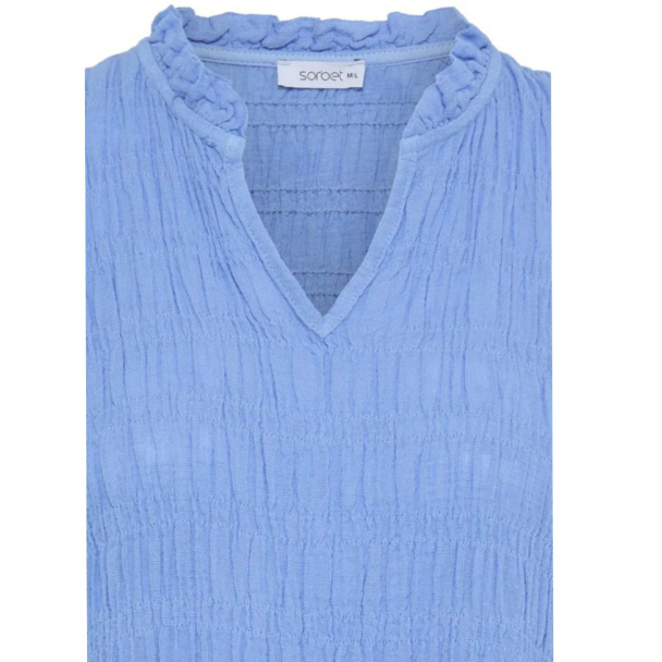 SBAlexa long solid dress, blå - Image 3