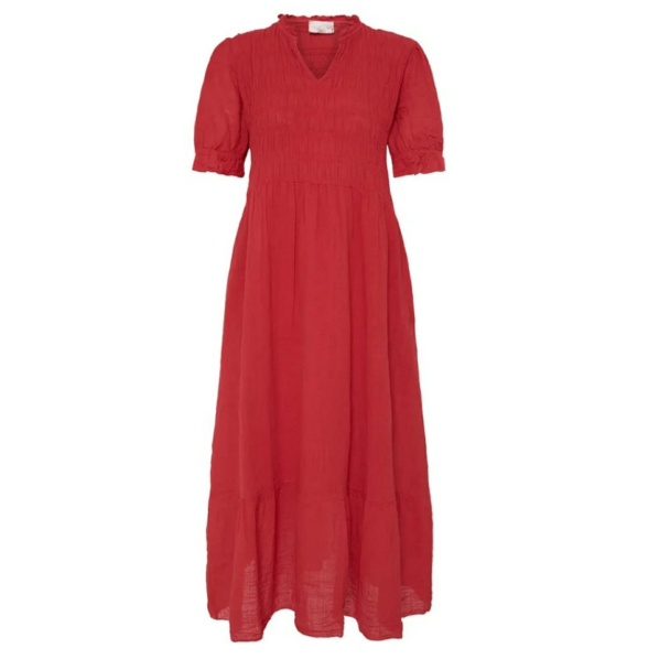 SBAlexa long solid dress, rød - Image 1