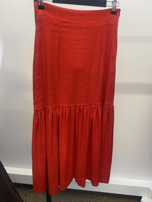 Lill Linen Skirt Red