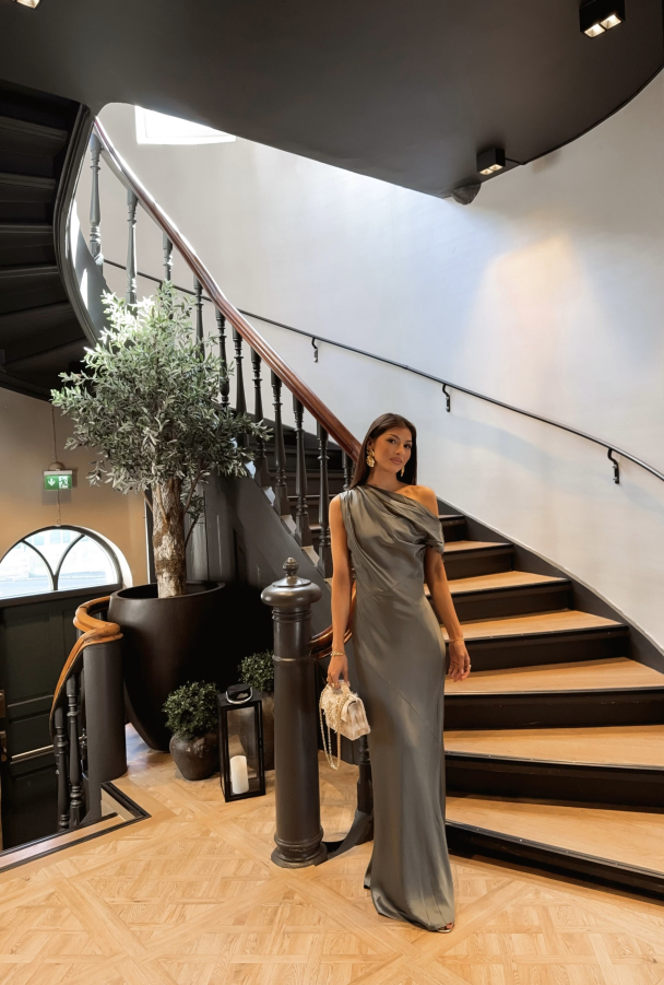 Vanessa Satin Dress - Image 5