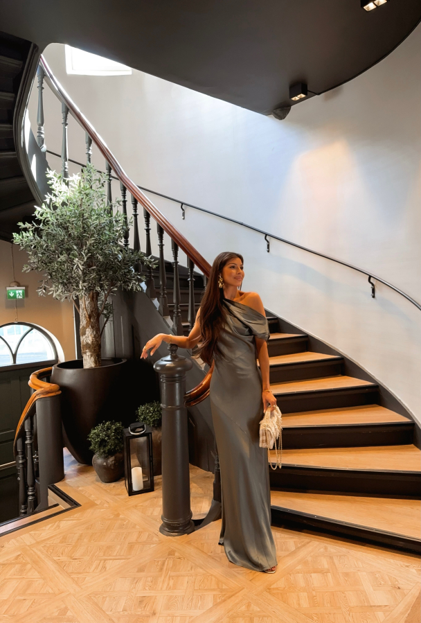 Vanessa Satin Dress - Image 6