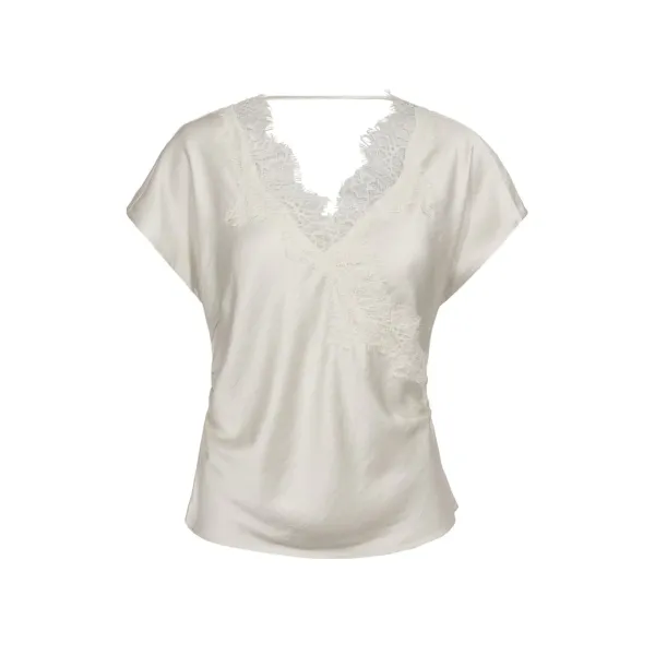 Idun Lace SS Blouse fra Co'Couture