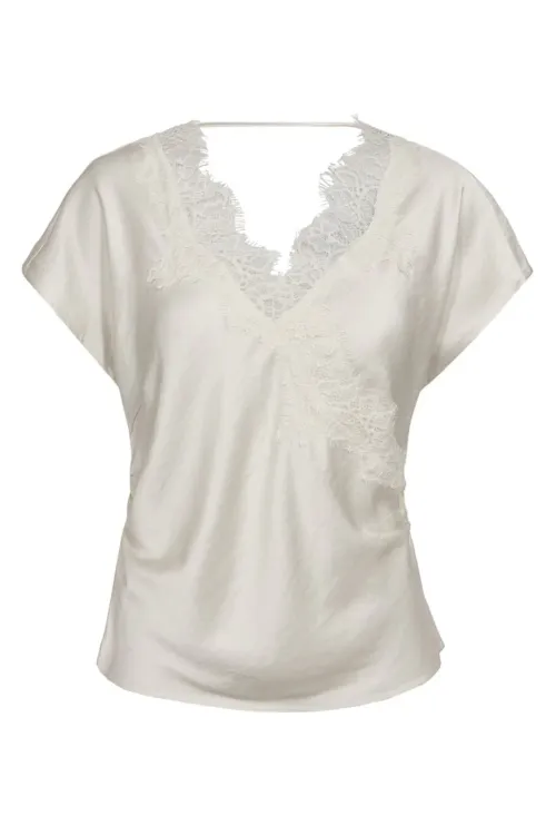 Idun Lace SS Blouse fra Co'Couture
