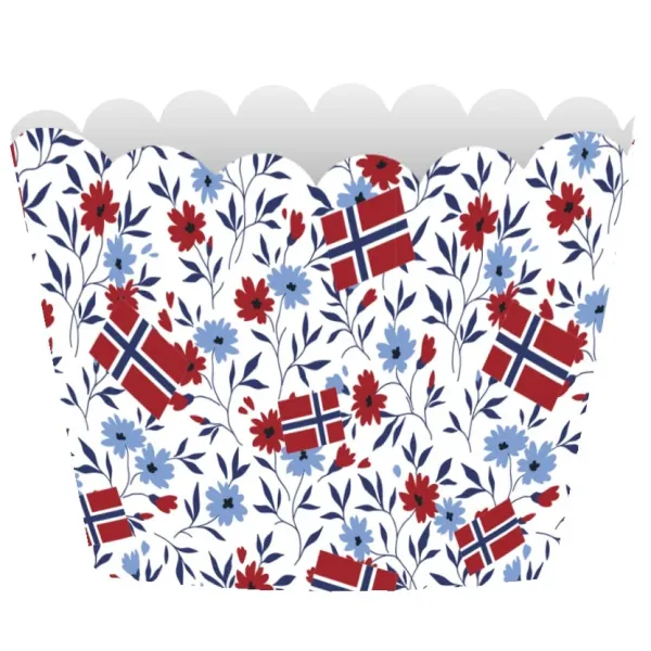 17.mai muffinsform papir med blomster og flagg