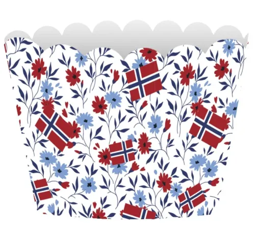 17.mai muffinsform papir med blomster og flagg
