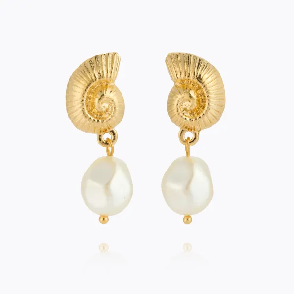 Seadora Earrings Gold - Pearl 