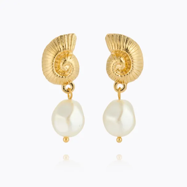Seadora Earrings Gold - Pearl 