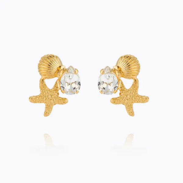 Seascape Earrings Gold - Crystal 
