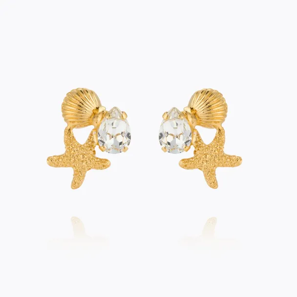 Seascape Earrings Gold - Crystal 