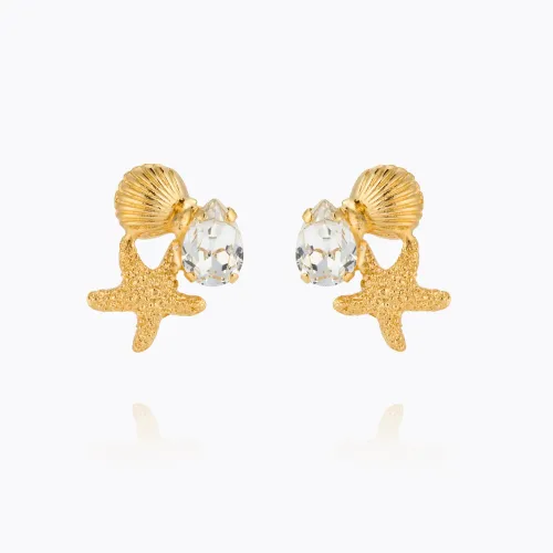 Seascape Earrings Gold - Crystal 