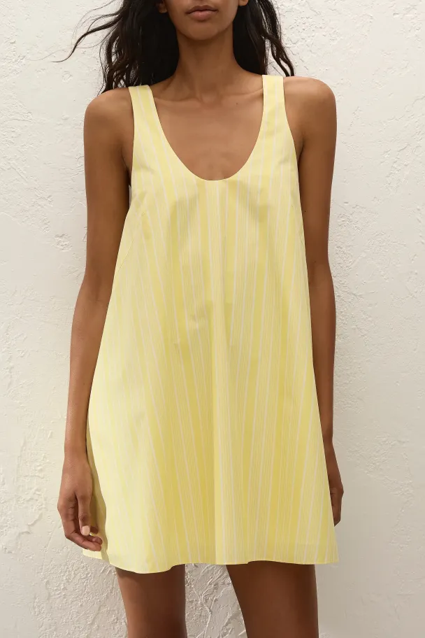 Tula Mini Dress - Elisa Daffodil Stripe  - Image 1