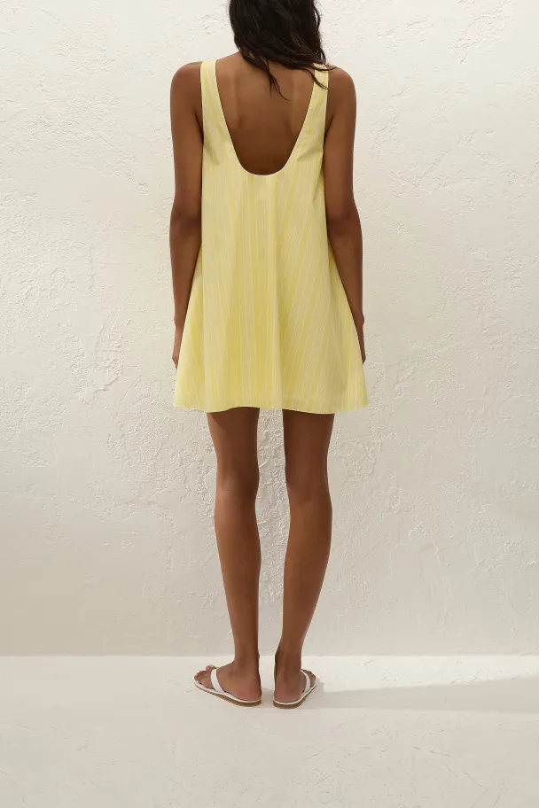 Tula Mini Dress - Elisa Daffodil Stripe  - Image 2