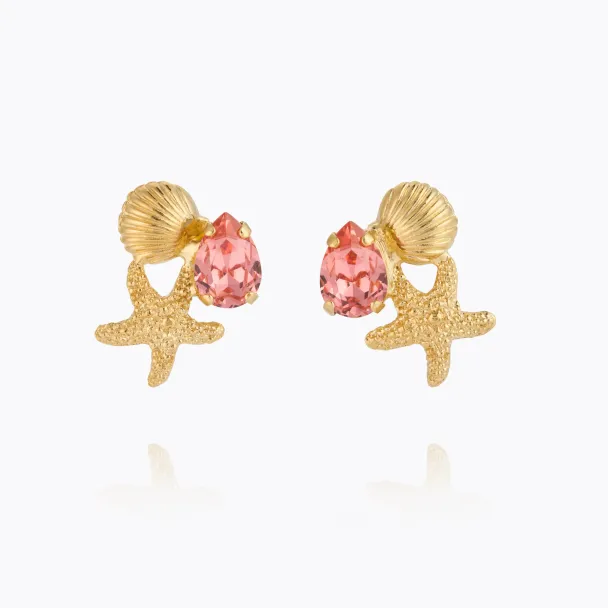Seascape Earrings Gold - Rose Peach 