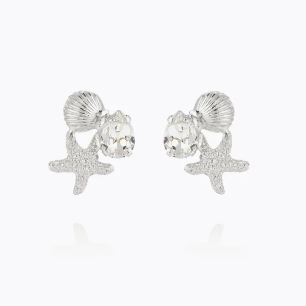 Seascape Earrings Rhodium - Crystal 