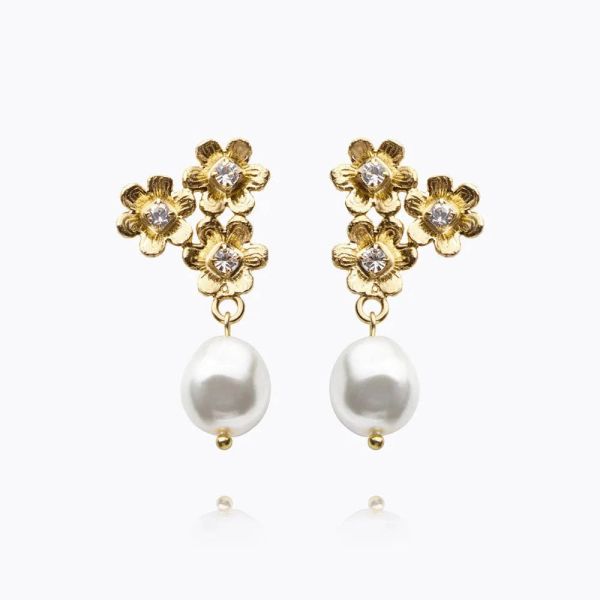 Juni Earrings Gold - Crystal 