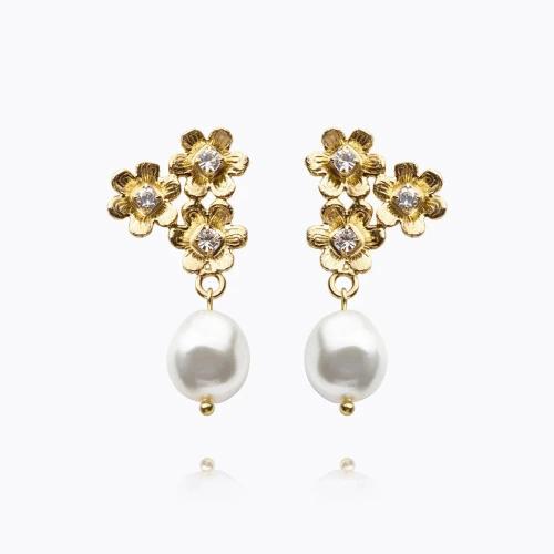 Juni Earrings Gold - Crystal 