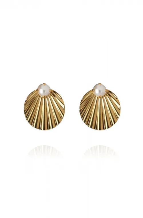 Milos Earrings Gold - Pearl  