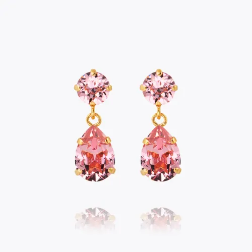 Mini Drop Earrings - Padparadha top/light coral bottom 