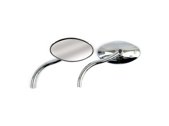 Oval mirror set, with styled stem