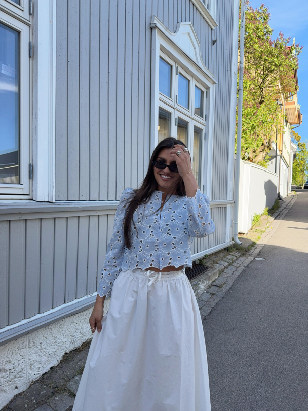 Broderie Anglaise Jacket - Light Blue - Image 4