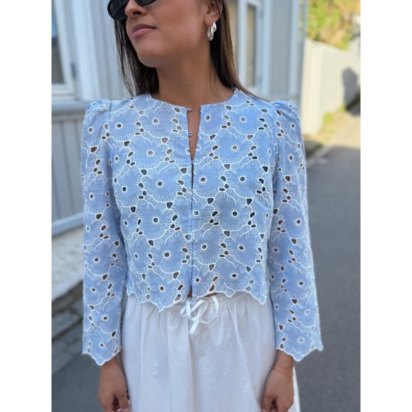 Broderie Anglaise Jacket - Light Blue