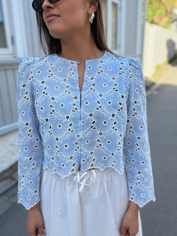 Broderie Anglaise Jacket - Light Blue - Image 1