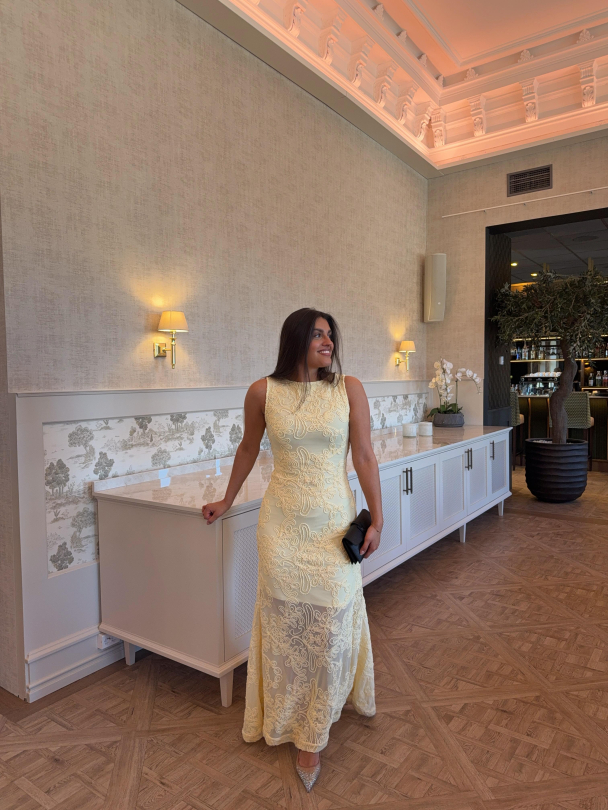 Daphne Dress - Pale Yellow - Image 4