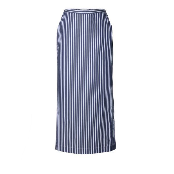Fia Ankle Slit Skirt - Ocean Cavern Stripes