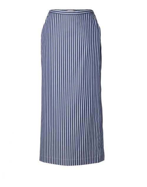 Fia Ankle Slit Skirt - Ocean Cavern Stripes