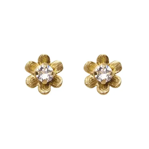 Juni Stud Earrings Gols - Crystal 