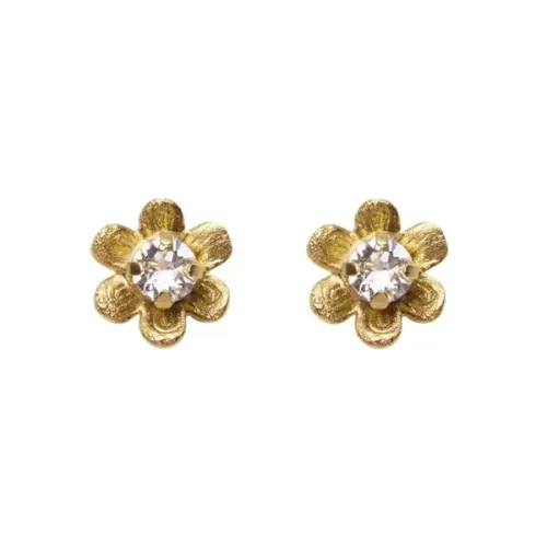 Juni Stud Earrings Gols - Crystal 