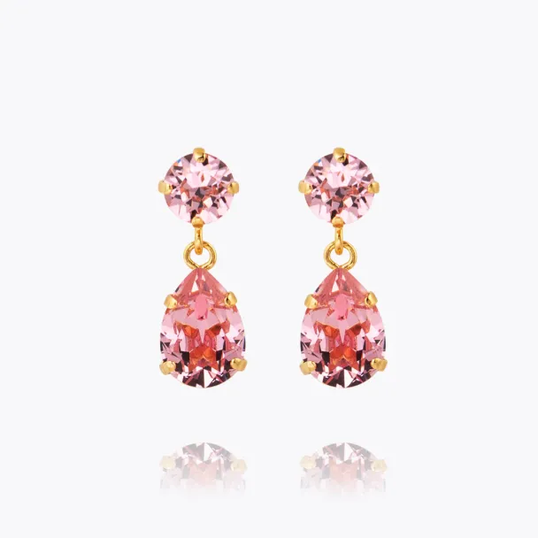 Mini Drop Earrings - Gold/Light Rose 
