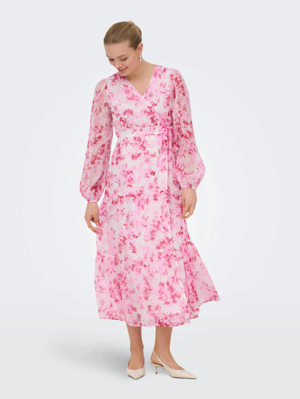 ONLMIRIAM LS WRAP MIDI DRESS CS WVN - Image 3