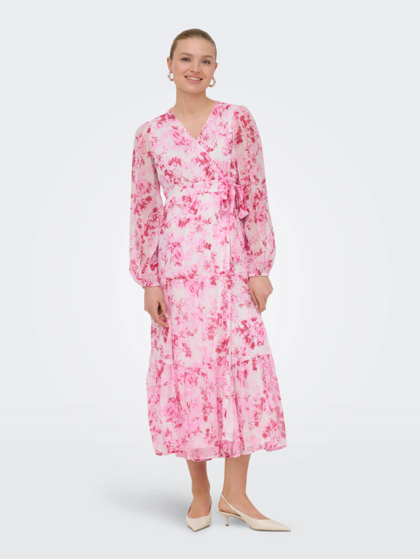 ONLMIRIAM LS WRAP MIDI DRESS CS WVN - Image 4