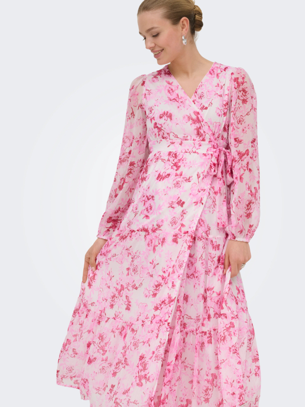 ONLMIRIAM LS WRAP MIDI DRESS CS WVN - Image 6