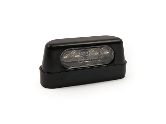 License plate light stockk 4-led, black. ECE appr.