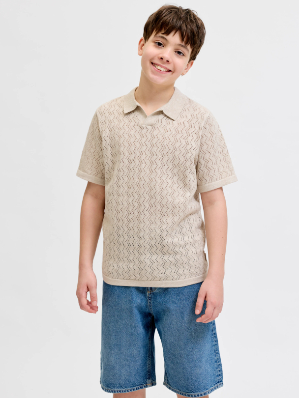 JORTYLER KNIT SS SPLIT NECK POLO SN JNR - Image 5