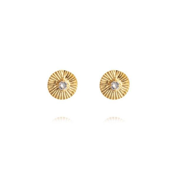 Odessa Stud Earrings - Gold Crystal