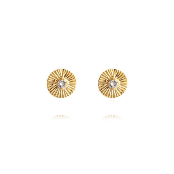 Odessa Stud Earrings - Gold Crystal