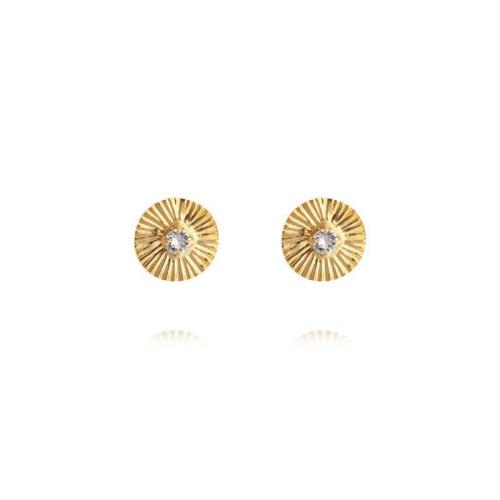 Odessa Stud Earrings - Gold Crystal