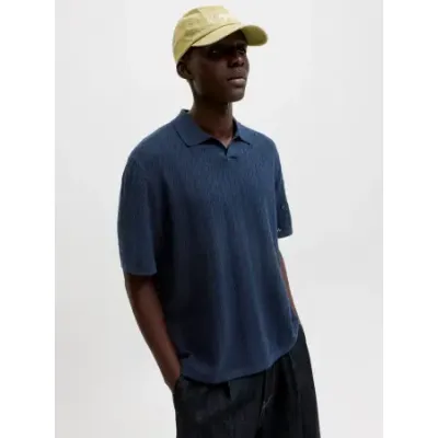 Tyler Knit ss Split Neck Polo 