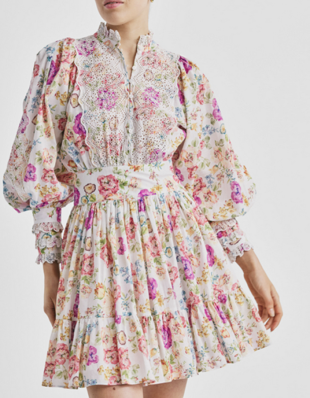 Cotton Slub Mini Dress - Flora - Image 2