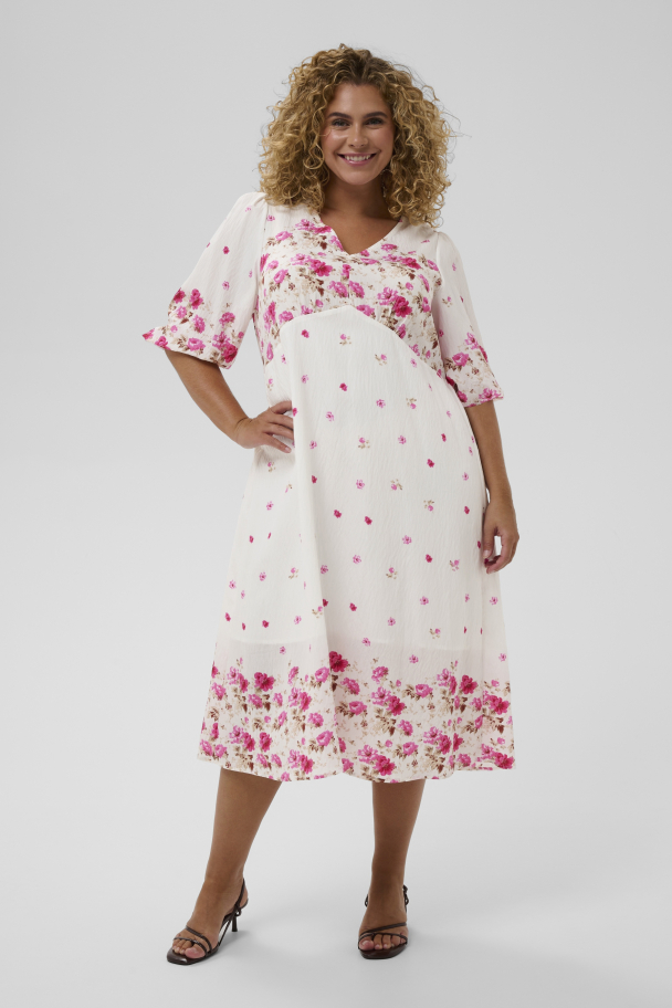 Kaffe Curve Rosa midikjole - Image 1