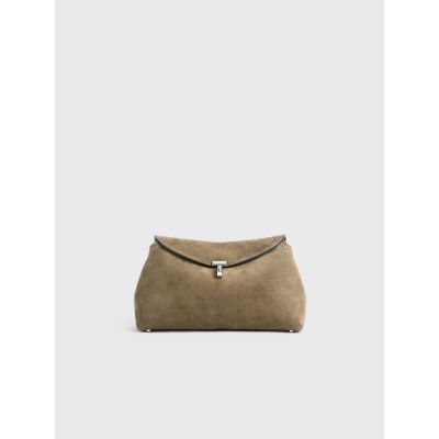 T-Lock Suede Clutch Tobacco