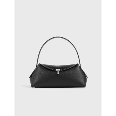 T-Lock Grained-Leather Shoulder Black