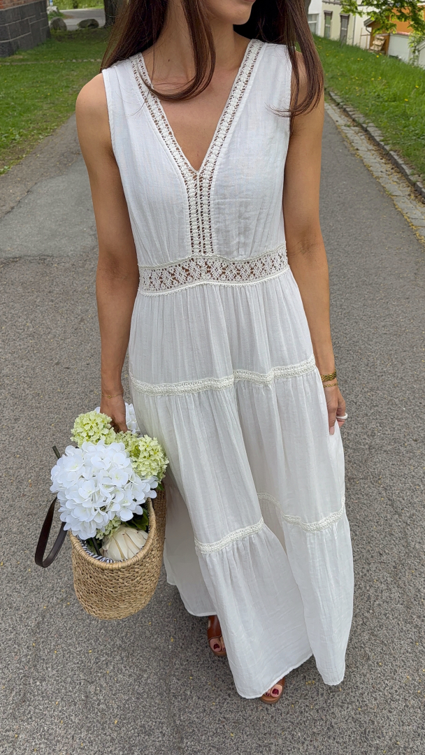 Anini Ankle Dress - White - Image 1