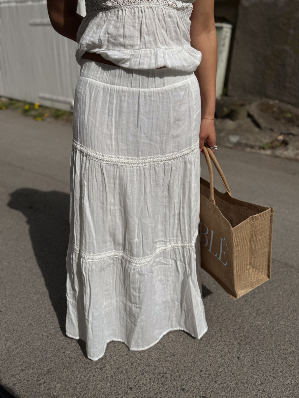 Anini Ankle Skirt - White - Image 1